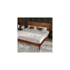 Panthera Bed Frame with Headboard Solid Wood Platform Bed, Artisan Signature High Headboard Wood Bed Non-Slip and Noise-Free Support All Mattresses, King Bed Frame, Walnut