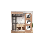 Twin Size Loft Bed with Desk, 13" Guardrails, Noise-Free, Black