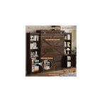 Queen Size Murphy Bed w/2 Storage Cabinet&2 LED Light, Farmhouse Wood Hidden Foldable Wall Bed Frame, Storage Bed Cabinet for Bedroom, Office, Space-Saving, No Box Spring Needed, Brown