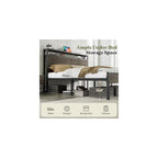 Full Size Metal Bed Frame with Charging Station
