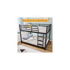 Metal Bunk Bed, Full Over Full Bunk Beds, Full Size Bunk Bed with Safety Guardrail and Ladder, Twin Bunk Beds, No Box Spring Needed, Noise Free for Apartment, Bedroom (Black)