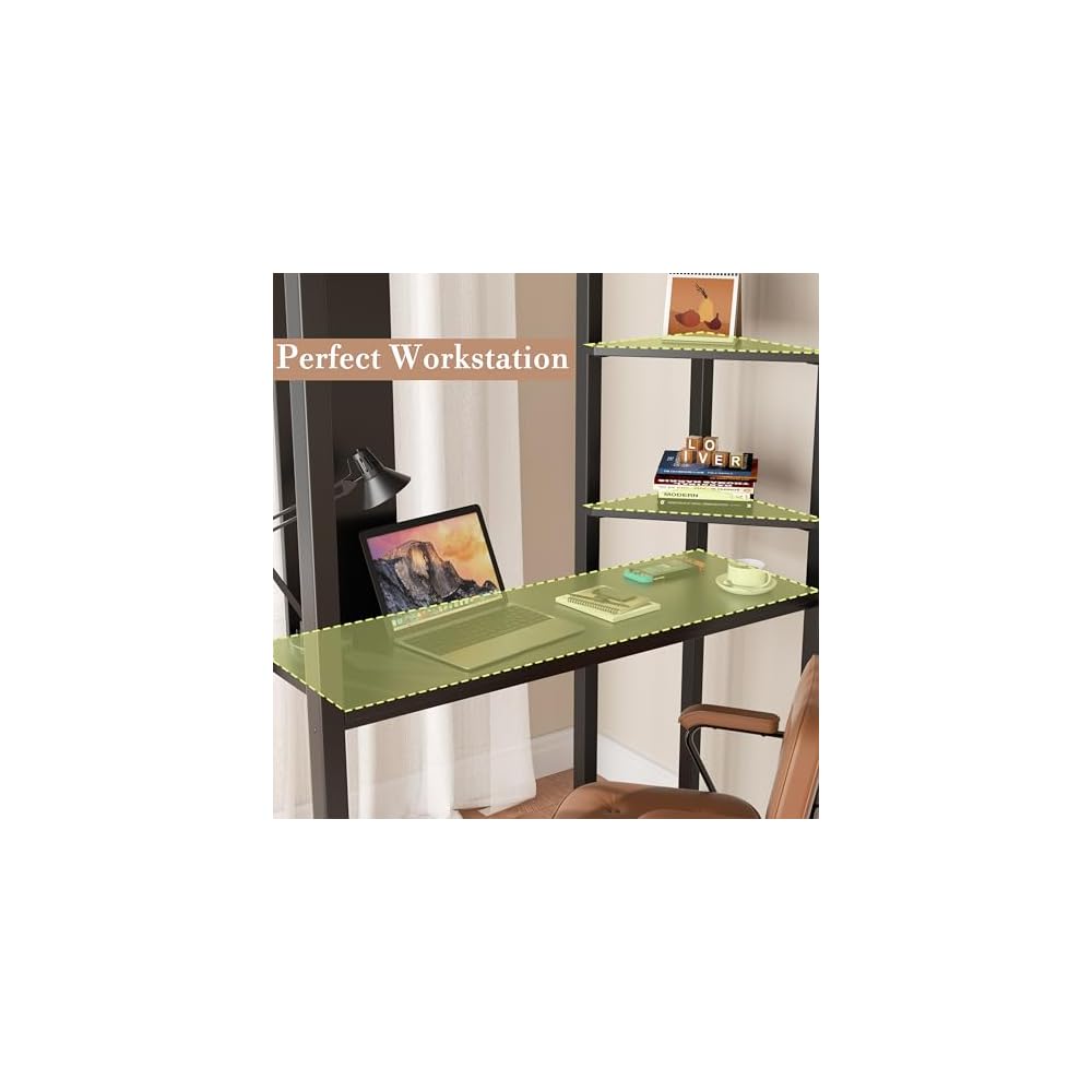 Twin Size Loft Bed with Desk, 13" Guardrails, Noise-Free, Black
