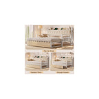 Twin Daybed with Pop up Trundle, Twin to King Daybed, White