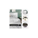 Full Platform Bed Frame with Upholstered Velvet Headboard, White