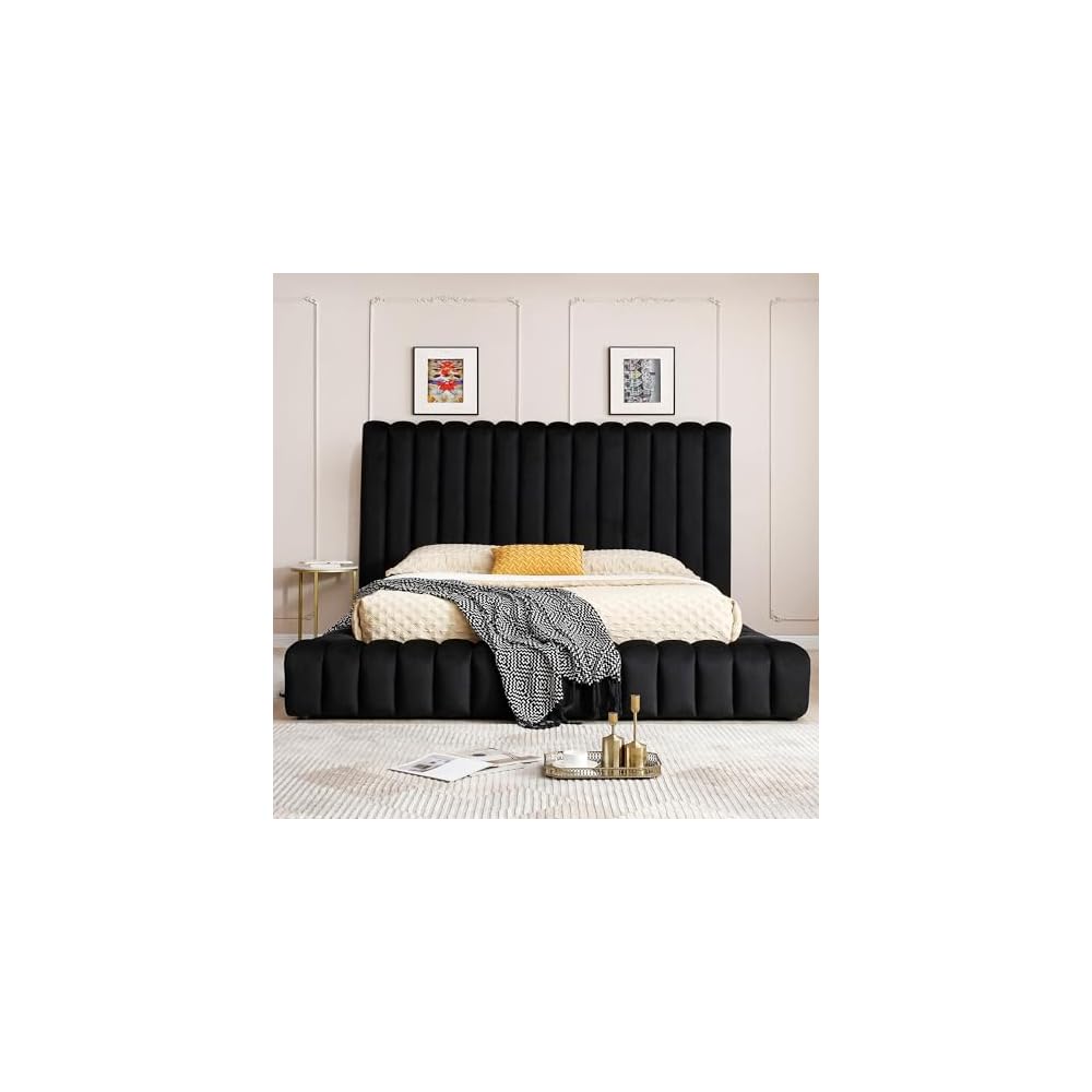 Avalon Velvet Upholstered Luxurious Platform Bed