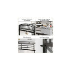 Bunk Bed Twin Over Twin Metal Bunkbeds with Bedside Caddy, Convertible Ladder&Flat Rungs Space Saving Loft Bed for Adult&Teen