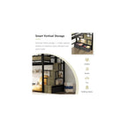 Heavy Duty Loft Bed Twin Size Bunk Bed with Storage Cabinet, Black