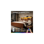 Queen Bed Frame with Headboard and Storage,4 Drawers,Brown