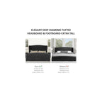 Queen Size Bed Frame with Velvet Upholstered Wingback Headboard