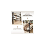 Bunk Bed Twin Over Twin Size with Ladder and Guardrail,Black