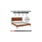 Panthera Bed Frame with Headboard Solid Wood Platform Bed, Artisan Signature High Headboard Wood Bed Non-Slip and Noise-Free Support All Mattresses, King Bed Frame, Walnut