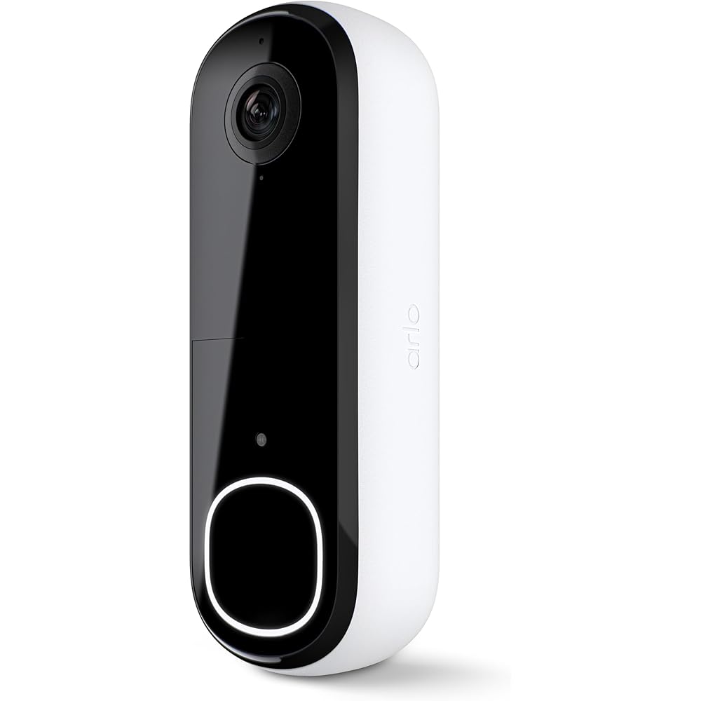 Arlo Video Doorbell 2K | 2nd Gen | Wire-Free/Wired Option, 2-Way Audio, Night Vision, Head to Toe Video View, Integrated Siren | Live Stream | Real Time Notifications |180 Deg Wide View, White
