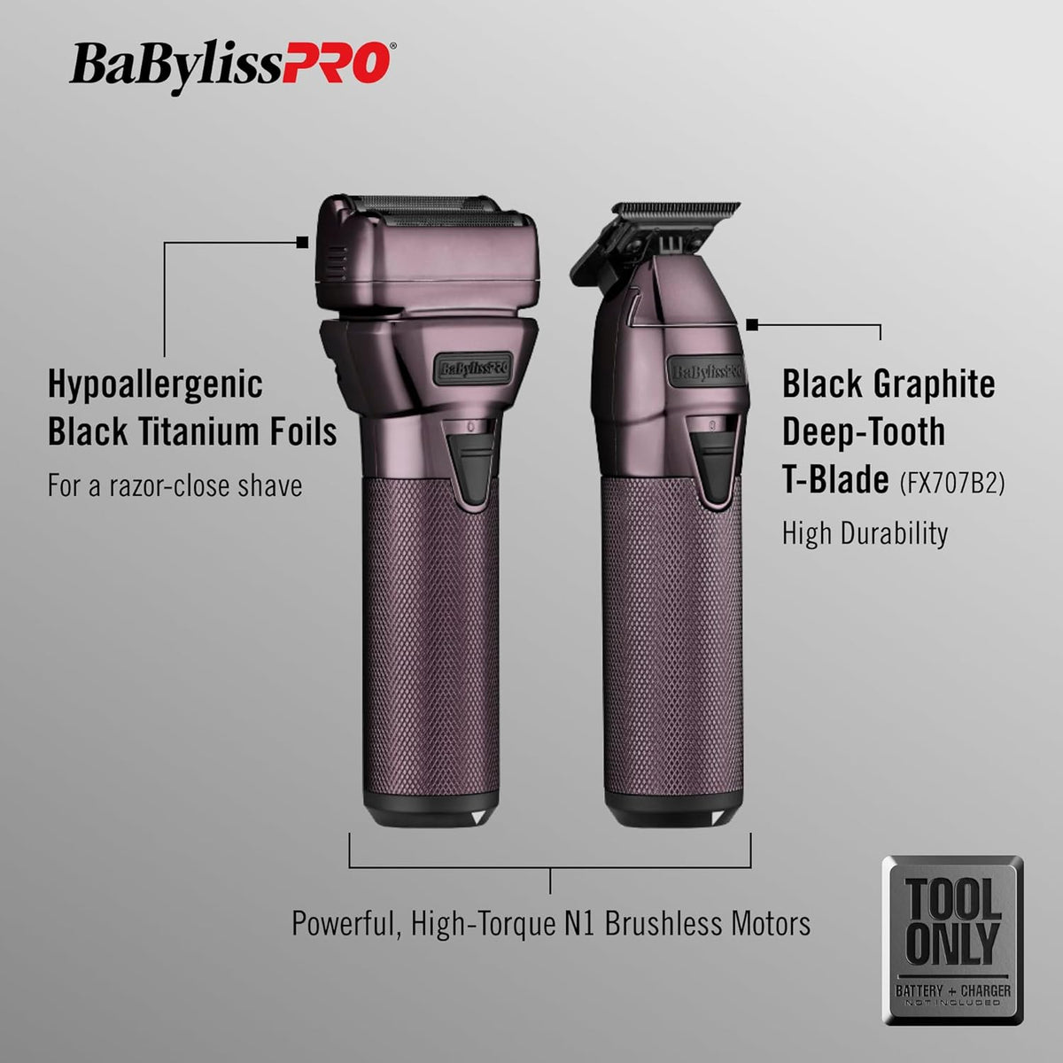 BaBylissPRO FXONE Limited Edition Purple Tool Only Hair Trimmer + Foil Shaver
