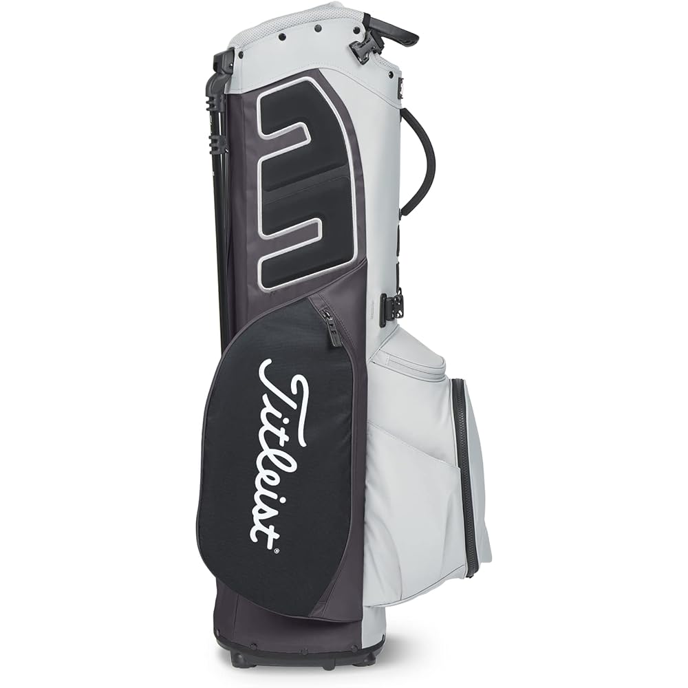 Titleist Players 5 Gray/Graphite/Black Golf Stand Bag with Premium Double Strap, 5-way Top Cuff, and External Drink Sleeves