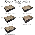 Hives and Honey Porsha Jewelry Armoire Modern 7-Drawer Locking Cabinet with Shutter Doors and Brass Handles, Charcoal