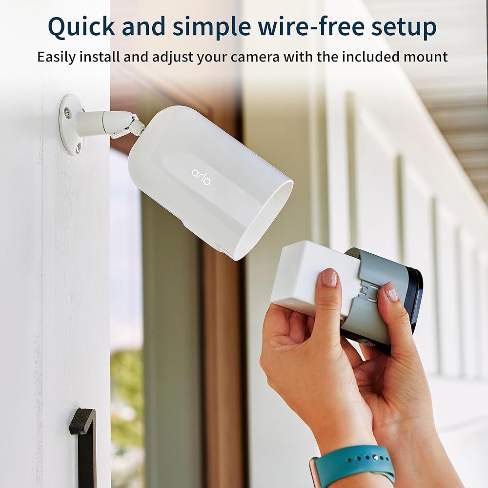 Arlo Pro 5S XL Spotlight Security Camera 2K HDR | Indoor/Outdoor | Band Wi-Fi Connects to Strongest Network | Longer Battery Life, 12X Zoom, Color Night Vision, 2-Way Audio White, 3 Pack