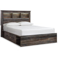 Queen Bookcase Bed with 4 Storage Drawers