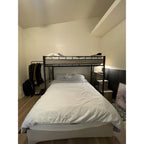Heavy Duty Loft Bed Twin Size Bunk Bed with Storage Cabinet, Black