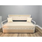 Twin Daybed with Pop up Trundle, Twin to King Daybed, White