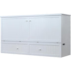 Murphybedz Tuscany Murphy Cabinet Chest Bed with Charging Station 6 Inch (White, King)