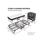 Folding Bed with Mattress and Storage Cover - 75"x38" Twin Size Frame, Portable Rollaway Guest Bed with 5-inch Memory Foam Mattress, Space-Saving Foldable Design for Easy Storage
