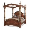 California King Wood Canopy Bed in Classic Chestnut