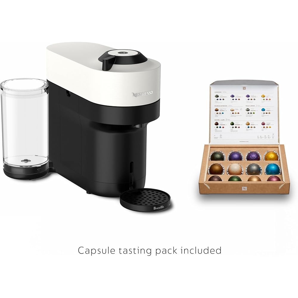 Nespresso Vertuo Pop+ Coffee and Espresso Maker by Breville with Milk Frother, Coconut White