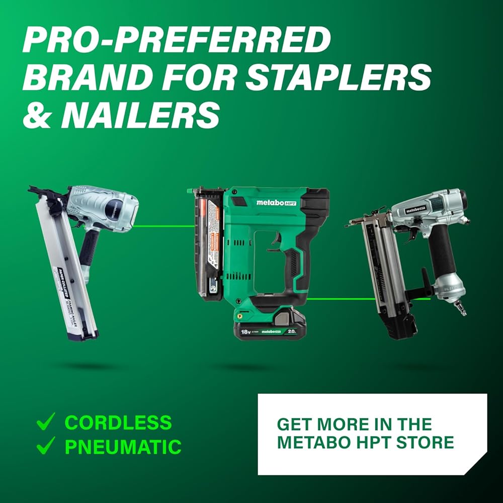 Metabo HPT Pin Nailer, Pro-Preferred Pneumatic Power Nailers for Cabinets, Trim, and Crafting, Makes Invisible Holes, Lightweight 2.0 lbs Tool, 23 Gauge, 5/8" to 1-3/8" Headless Micro Pins, NP35A