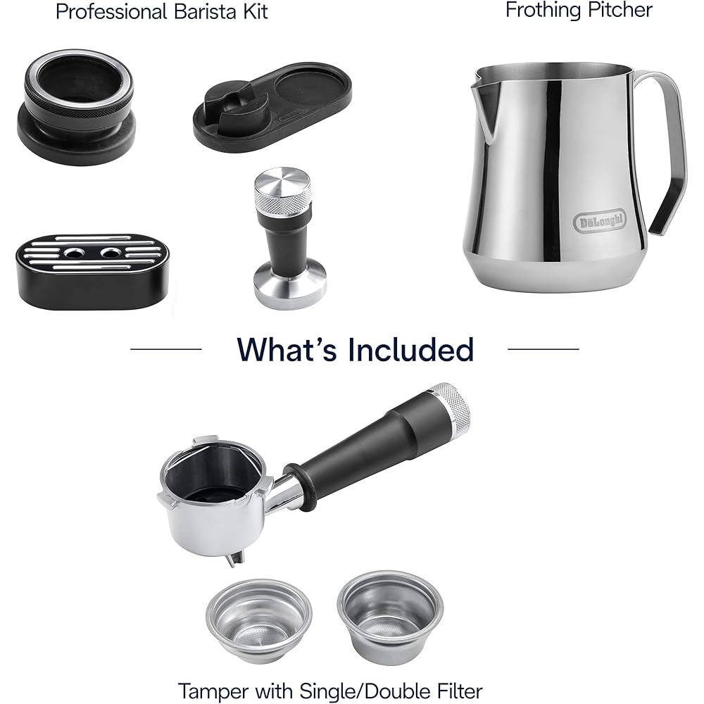De'Longhi La Specialista Arte Evo Espresso Machine Compact Cold Brew Coffee Maker with Grinder, Milk Steam Wand/Frother &amp; Tamping Tools Home Barista Kit for Lattes, Cappuccinos, Iced Coffee