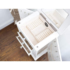 Hives and Honey Crystal Jewelry Armoire Modern White Storage Organizer with Divided Drawers and Necklace Hooks French-Inspired Design with Jewel-Like Pulls Anti-Tarnish Felt Lining