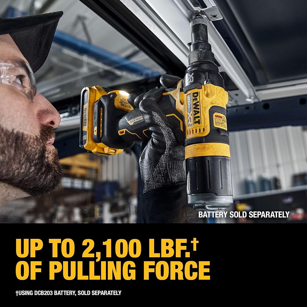 DEWALT 20V MAX XR Cordless Rivet Tool, 3/16", Bare Tool Only (DCF403B)