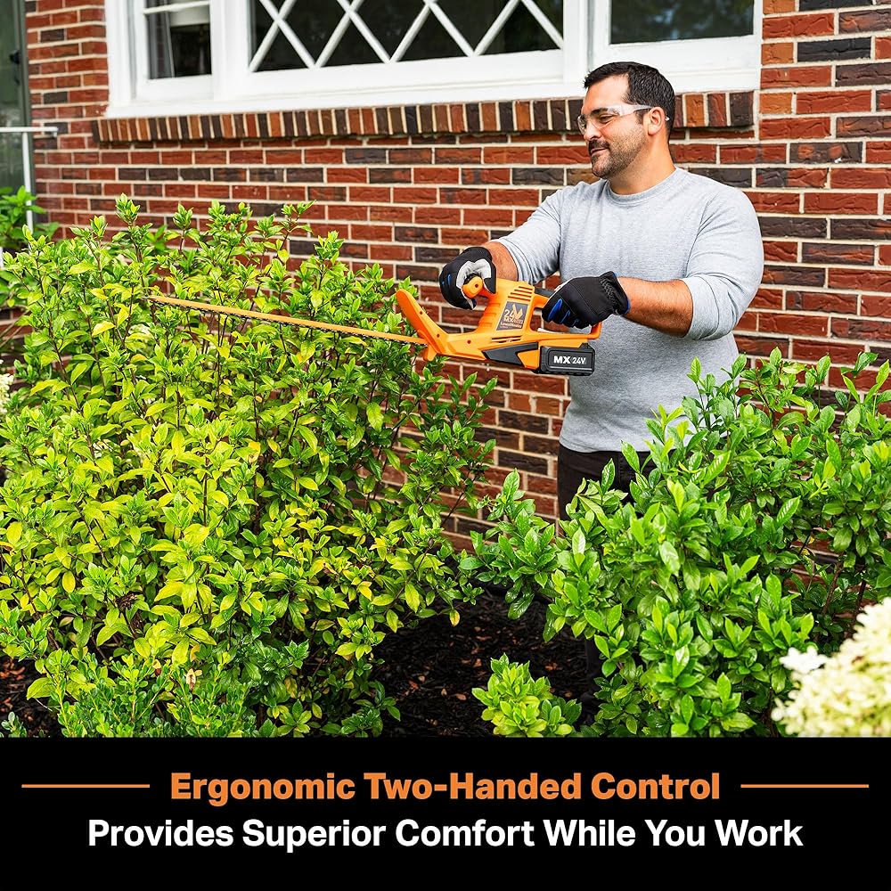 LawnMaster CLHT2422 Cordless Hedge Trimmer 24V Max with 2.0Ah Battery and a Charger