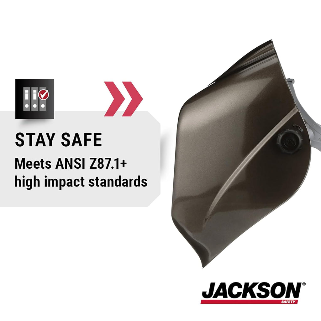 Jackson Safety HLX 100 Welding Hood Fixed Front Welding Helmet Shade 10, ANSI Z87.1 Heavy Metal Gray
