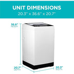 BLACK+DECKER Small Portable Washer, Washing Machine for Household Use, Portable Washer 1.7 cu.Ft with 8 Cycles, Transparent Lid &amp; LED Display