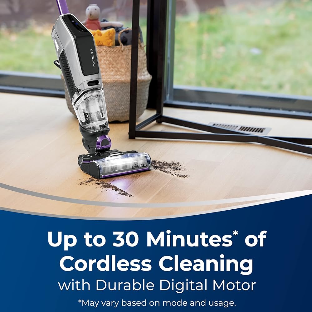 Bissell CrossWave X7 Cordless Pet Pro Multi-Surface Wet Dry Vacuum with WiFi Connectivity, 3279, Violet