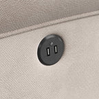 Storkcraft Serenity Glider Recliner Nursery Chair with USB Charging Port (Ivory) – Premium Upholstered Nursery Glider Recliner with Manual Recline Function, Dual USB Charging