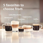 Philips 3200 Series Fully Automatic Espresso Machine, LatteGo Milk Frother, 5 Coffee Varieties, Intuitive Touch Display, 100% Ceramic Grinder, AquaClean Filter, My Coffee Choice, Black (EP3241/54)