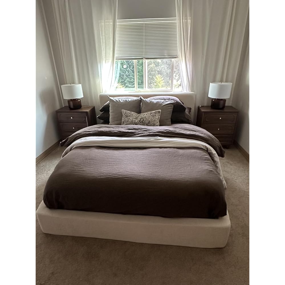 AirFrame King Upholstered Bed Frame with Ergonomic Angled Headboard