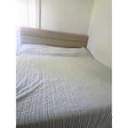 Full Platform Bed Frame with Upholstered Velvet Headboard, White