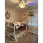 Solid Wood Low Twin Over Twin Bunk Bed for Kids/Junior, Bunk Bed Frame with Guardrails & Ladder for Boys Girls, No Box Spring Needed (White)
