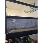 Stairway Twin Size Loft Bed with L Shaped Desk and Wardrobe, Metal Loft Bed Frame with Storage Stairs, 3 Fabric Drawers, LED Lights & Charging Sation (Rustic Brown, Twin)