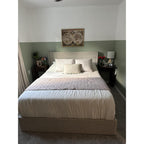 King Size Lift Up Hydraulic Storage Bed Frame Light Beige