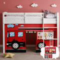Fire-Truck Bunk Bed Curtains 45H Loft Bed Curtain, Twins