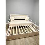 Twin Daybed with Pop up Trundle, Twin to King Daybed, White