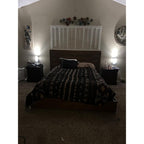 Full Size Farmhouse Bed Frame with 4 Drawers & Barn Door Headboard