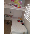 Bunk Bed Full Over Twin with Desk, Led Lights and Charging Station,Black