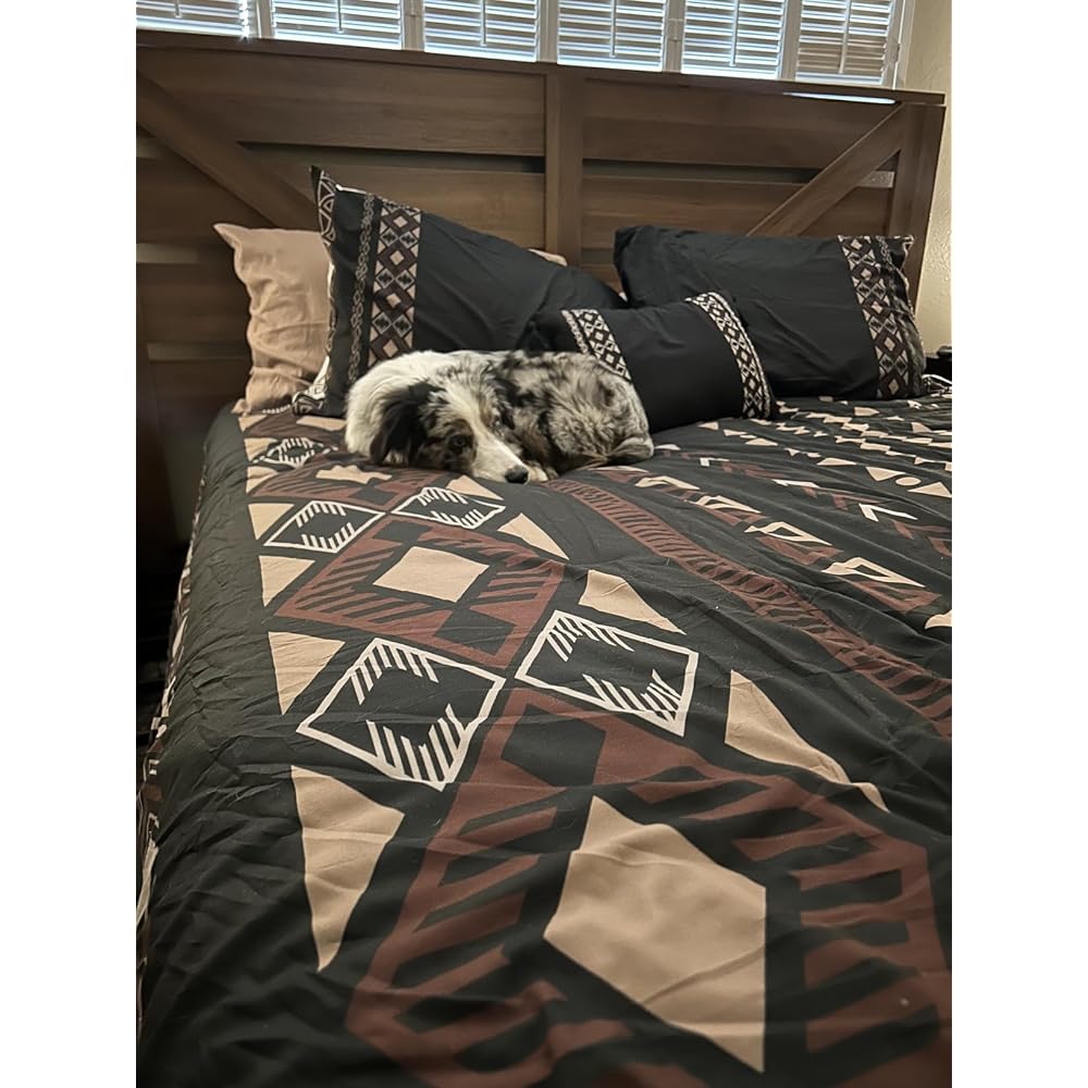 Full Size Farmhouse Bed Frame with 4 Drawers & Barn Door Headboard
