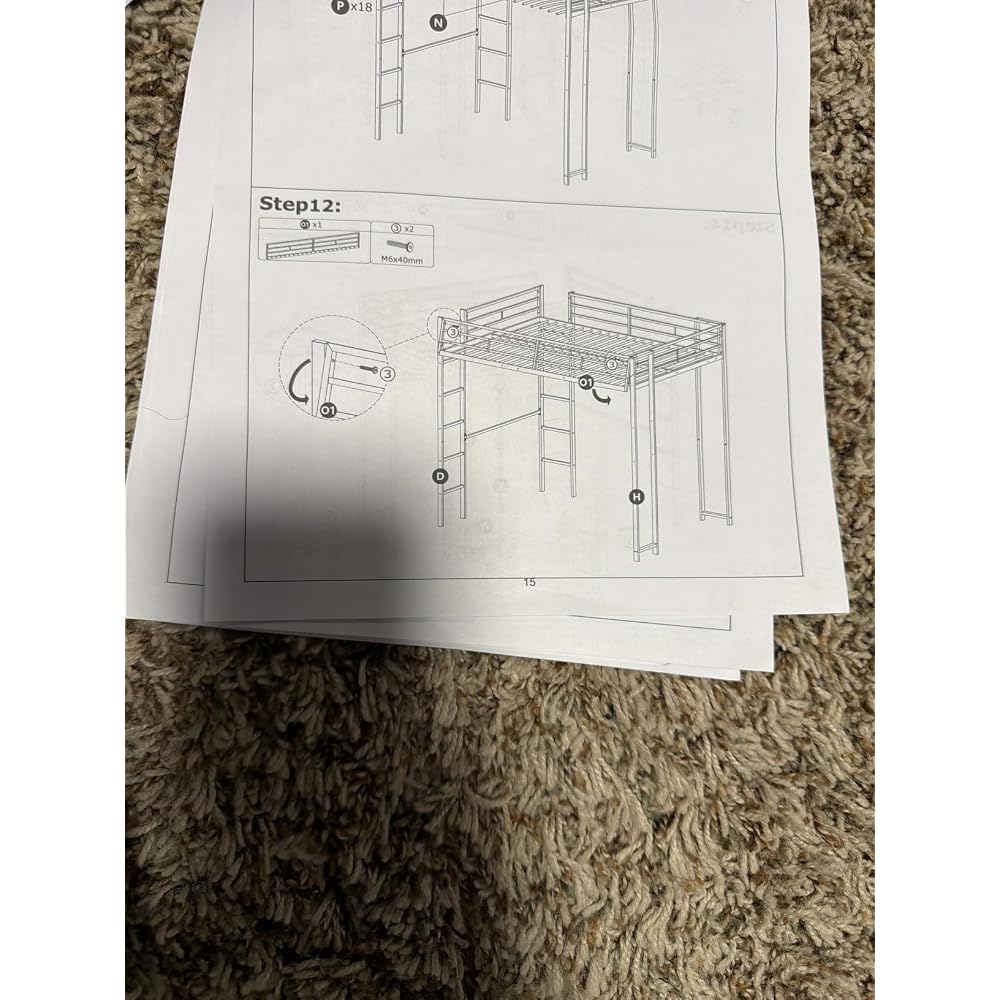 Loft Bed Full Size with Desk and Storage Shelves, Frame with 2 Side Ladders for Kids, Teens Adults, Spcace-Saving Noise-Free and Anti-tilt Design, Black