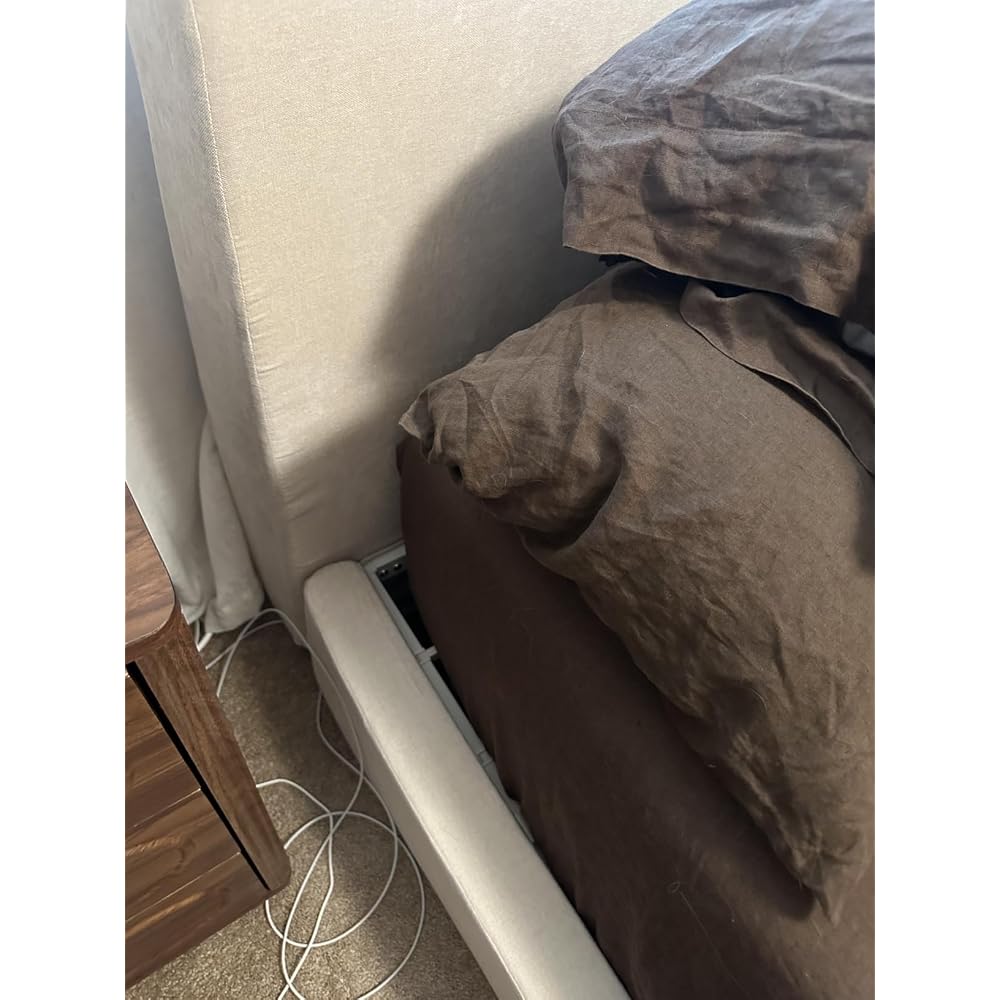 AirFrame King Upholstered Bed Frame with Ergonomic Angled Headboard