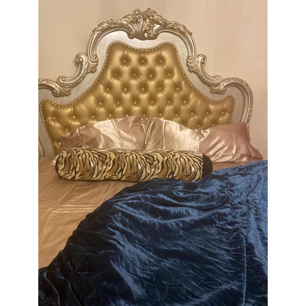 Furniture Dresden Bed, Bone PU/Gold Patina, Queen